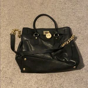 Black Michael Kors Leather Top Handle Bag